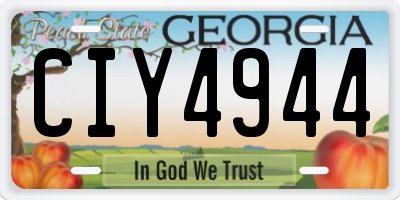 GA license plate CIY4944