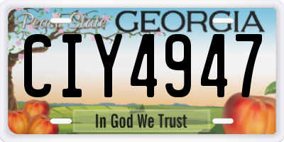 GA license plate CIY4947