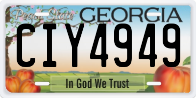 GA license plate CIY4949