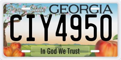 GA license plate CIY4950