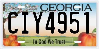 GA license plate CIY4951