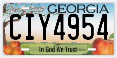 GA license plate CIY4954