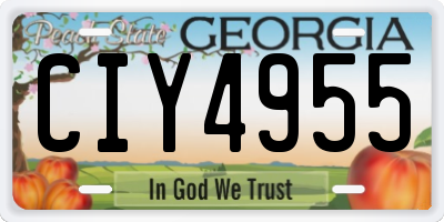 GA license plate CIY4955