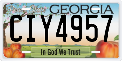 GA license plate CIY4957