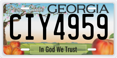 GA license plate CIY4959