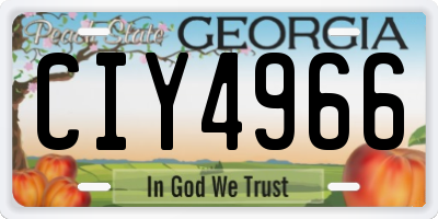 GA license plate CIY4966