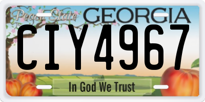 GA license plate CIY4967