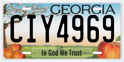 GA license plate CIY4969