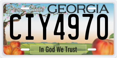 GA license plate CIY4970