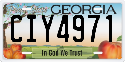GA license plate CIY4971