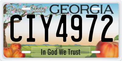 GA license plate CIY4972