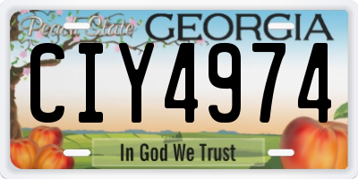 GA license plate CIY4974