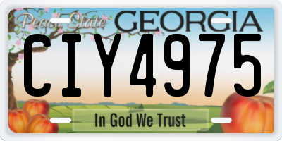 GA license plate CIY4975