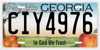 GA license plate CIY4976
