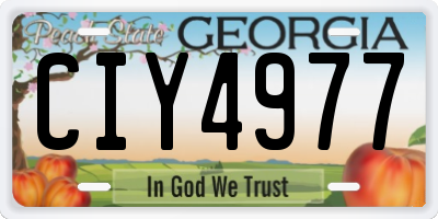 GA license plate CIY4977