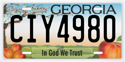 GA license plate CIY4980