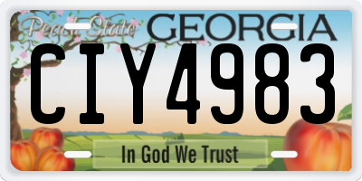 GA license plate CIY4983