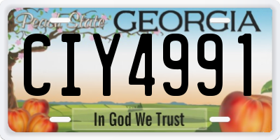 GA license plate CIY4991