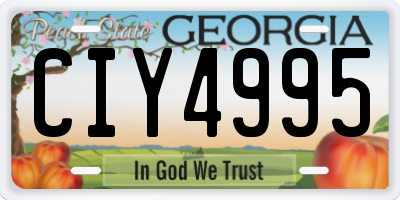 GA license plate CIY4995