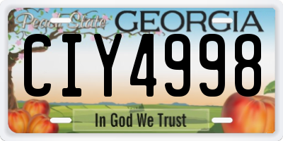 GA license plate CIY4998