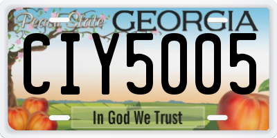GA license plate CIY5005