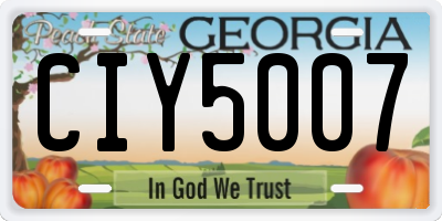 GA license plate CIY5007