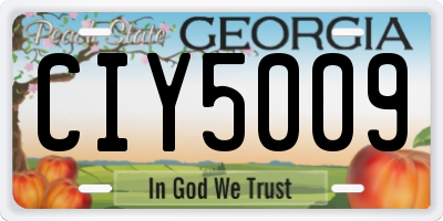 GA license plate CIY5009