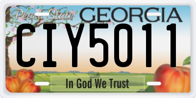 GA license plate CIY5011
