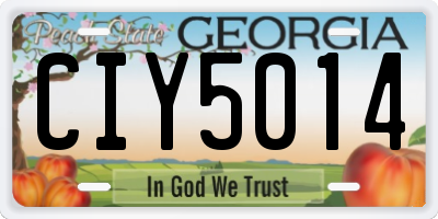 GA license plate CIY5014