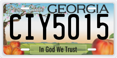 GA license plate CIY5015