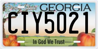 GA license plate CIY5021
