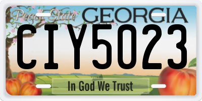 GA license plate CIY5023