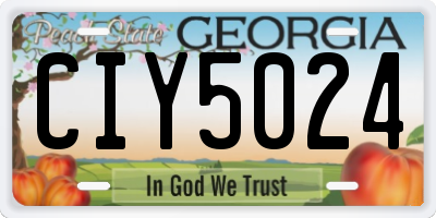 GA license plate CIY5024