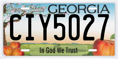 GA license plate CIY5027