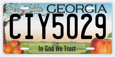 GA license plate CIY5029