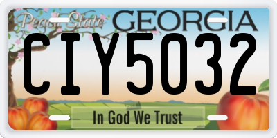 GA license plate CIY5032