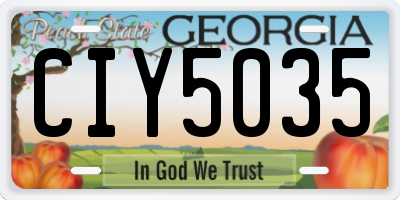 GA license plate CIY5035