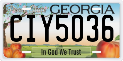 GA license plate CIY5036