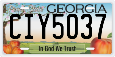 GA license plate CIY5037