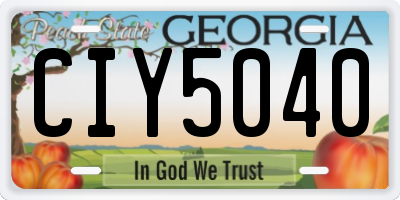 GA license plate CIY5040