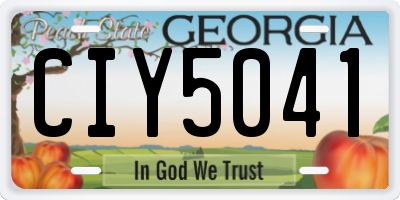 GA license plate CIY5041
