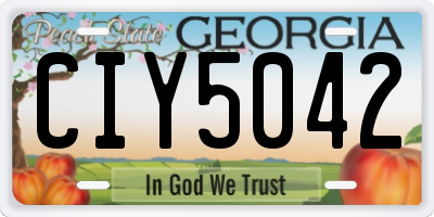 GA license plate CIY5042