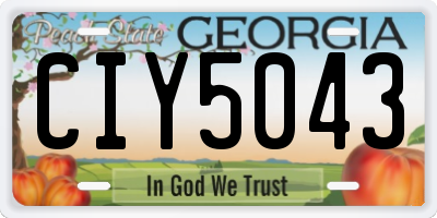 GA license plate CIY5043