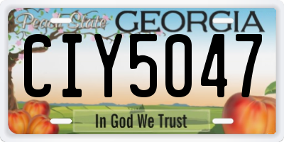 GA license plate CIY5047