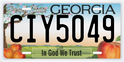 GA license plate CIY5049
