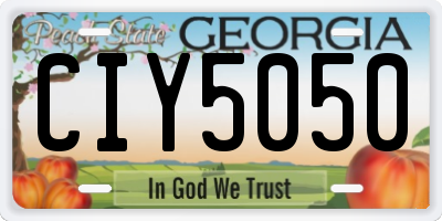 GA license plate CIY5050