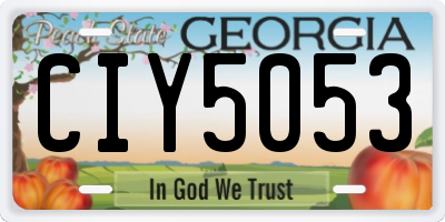 GA license plate CIY5053