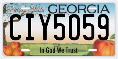 GA license plate CIY5059