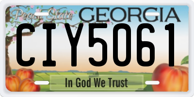 GA license plate CIY5061