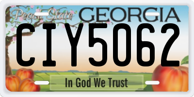 GA license plate CIY5062